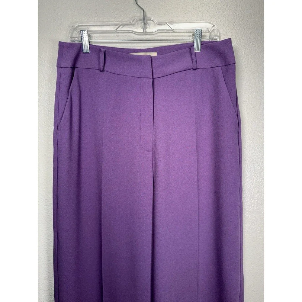 Exquise Anthropologie Women’s Wide Leg Lilac Purple Pants Trousers Size Large - Picture 2 of 14